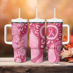 Australia Indigenous Tumbler With Handle Breast Cancer Pink Aboriginal Butterfly