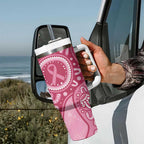 Australia Indigenous Tumbler With Handle Breast Cancer Pink Aboriginal Butterfly