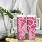 Australia Indigenous Tumbler With Handle Breast Cancer Pink Aboriginal Butterfly