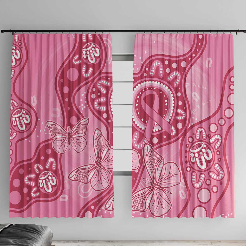 Australia Indigenous Window Curtain Breast Cancer Pink Aboriginal Butterfly