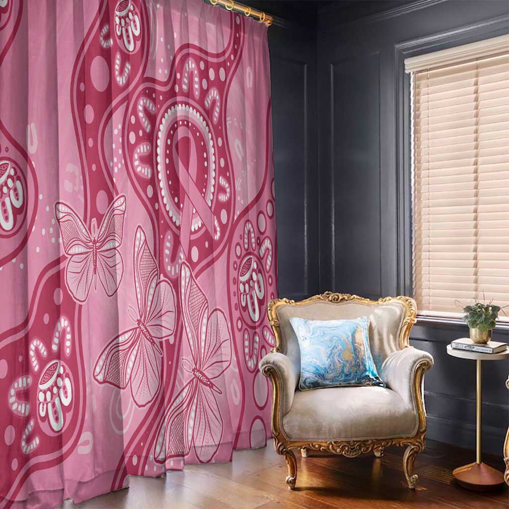 Australia Indigenous Window Curtain Breast Cancer Pink Aboriginal Butterfly