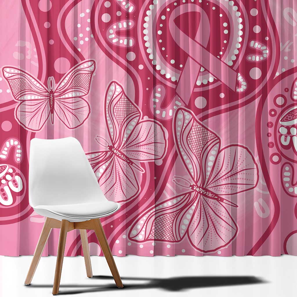 Australia Indigenous Window Curtain Breast Cancer Pink Aboriginal Butterfly