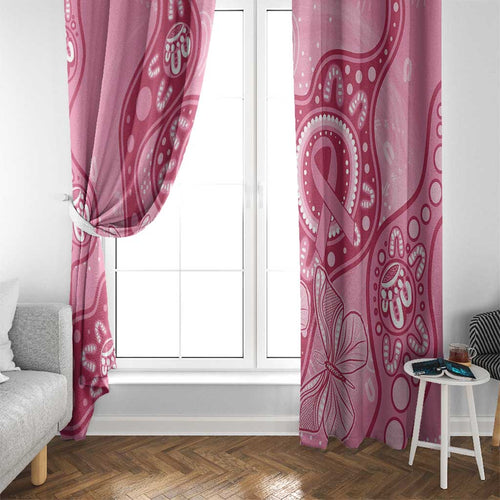 Australia Indigenous Window Curtain Breast Cancer Pink Aboriginal Butterfly
