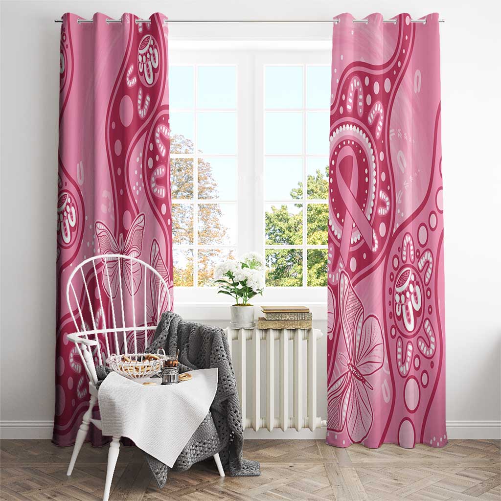 Australia Indigenous Window Curtain Breast Cancer Pink Aboriginal Butterfly