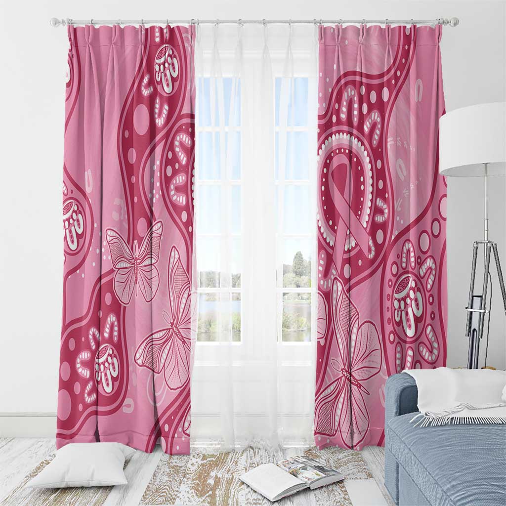 Australia Indigenous Window Curtain Breast Cancer Pink Aboriginal Butterfly