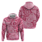 Australia Indigenous Zip Hoodie Breast Cancer Pink Aboriginal Butterfly