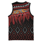 Aotearoa Maori Ngapuhi Iwi Basketball Jersey Korowai Tukutuku Kaokao Motifs