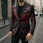 Aotearoa Maori Ngapuhi Iwi Blazer Korowai Tukutuku Kaokao Motifs