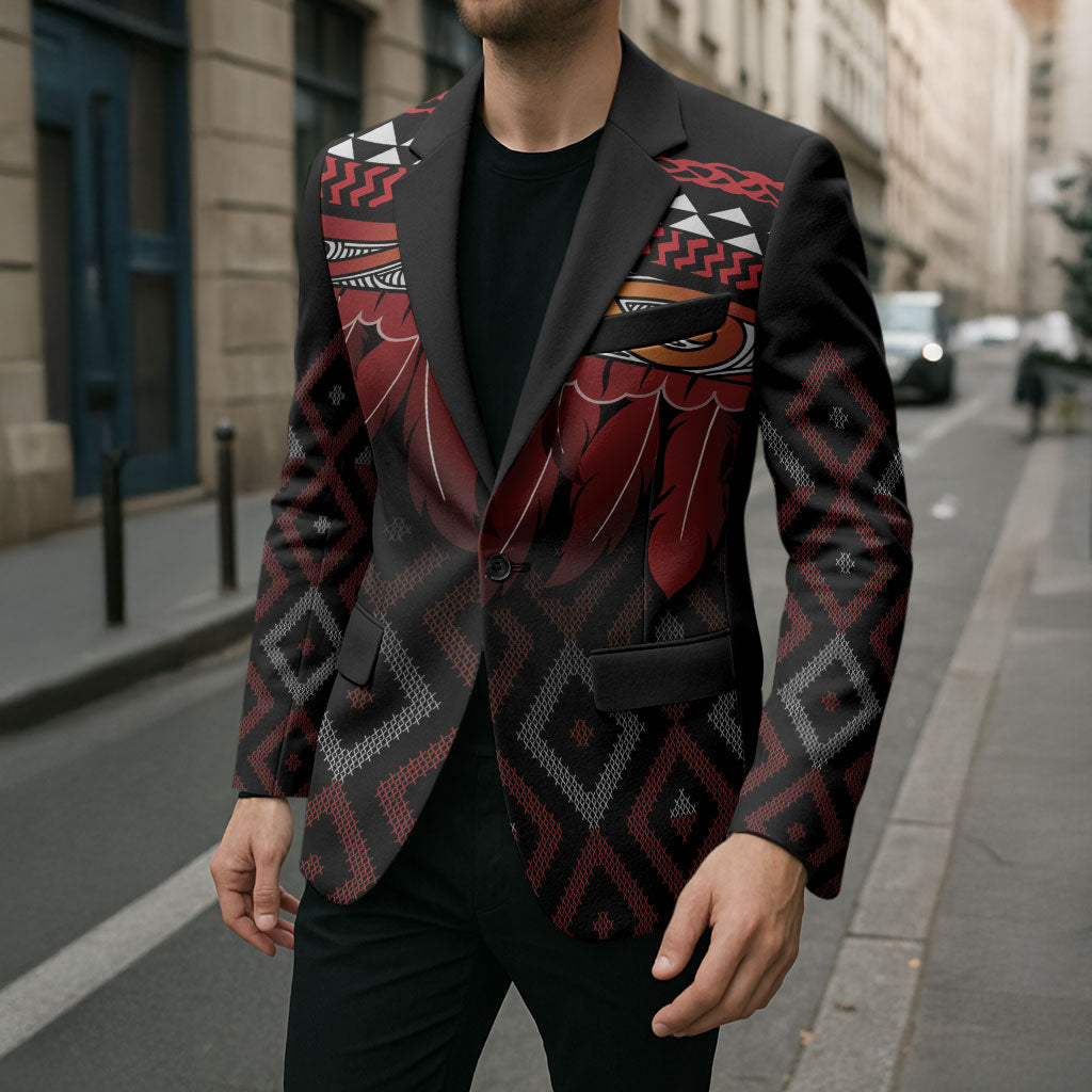 Aotearoa Maori Ngapuhi Iwi Blazer Korowai Tukutuku Kaokao Motifs