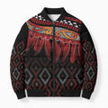Aotearoa Maori Ngapuhi Iwi Bomber Puffer Jacket Korowai Tukutuku Kaokao Motifs