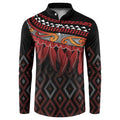 Aotearoa Maori Ngapuhi Iwi Button Sweatshirt Korowai Tukutuku Kaokao Motifs