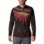 Aotearoa Maori Ngapuhi Iwi Button Sweatshirt Korowai Tukutuku Kaokao Motifs
