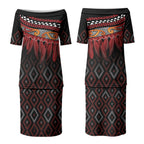 Aotearoa Maori Ngapuhi Iwi Couples Matching Puletasi and Hawaiian Shirt Korowai Tukutuku Kaokao Motifs