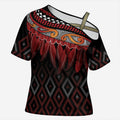 Aotearoa Maori Ngapuhi Iwi Cross Shoulder Shirt Korowai Tukutuku Kaokao Motifs