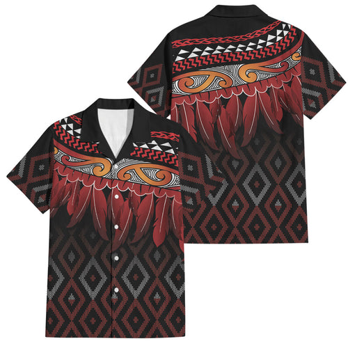 Aotearoa Maori Ngapuhi Iwi Family Matching Off Shoulder Maxi Dress and Hawaiian Shirt Korowai Tukutuku Kaokao Motifs