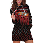 Aotearoa Maori Ngapuhi Iwi Hoodie Dress Korowai Tukutuku Kaokao Motifs