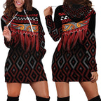 Aotearoa Maori Ngapuhi Iwi Hoodie Dress Korowai Tukutuku Kaokao Motifs