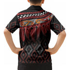 Aotearoa Maori Ngapuhi Iwi Kid Hawaiian Shirt Korowai Tukutuku Kaokao Motifs