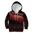 Aotearoa Maori Ngapuhi Iwi Kid Hoodie Korowai Tukutuku Kaokao Motifs