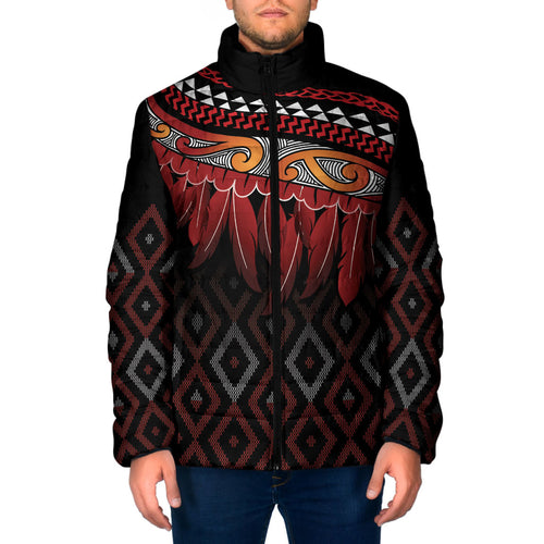 Aotearoa Maori Ngapuhi Iwi Padded Jacket Korowai Tukutuku Kaokao Motifs