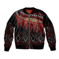 Aotearoa Maori Ngapuhi Iwi Sleeve Zip Bomber Jacket Korowai Tukutuku Kaokao Motifs