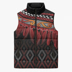 Aotearoa Maori Ngapuhi Iwi Sleeveless Puffer Jacket Korowai Tukutuku Kaokao Motifs
