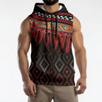 Aotearoa Maori Ngapuhi Iwi Sleeveless Zip Hoodie Korowai Tukutuku Kaokao Motifs