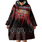 Aotearoa Maori Ngapuhi Iwi Wearable Blanket Hoodie Korowai Tukutuku Kaokao Motifs