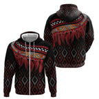 Aotearoa Maori Ngapuhi Iwi Zip Hoodie Korowai Tukutuku Kaokao Motifs