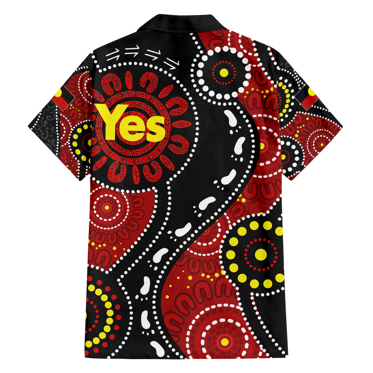australia-indigenous-kid-hawaiian-shirt-vote-yes-aboriginal-flag-color