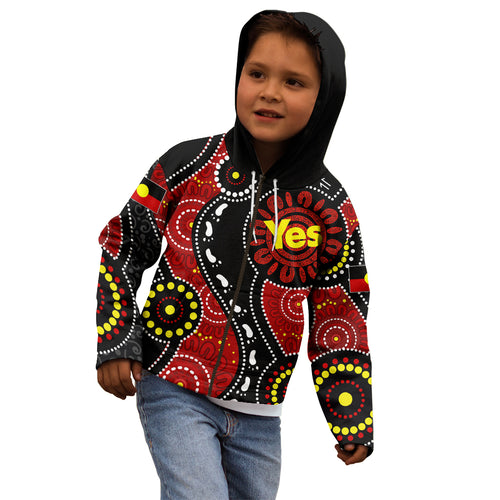 australia-indigenous-kid-hoodie-vote-yes-aboriginal-flag-color