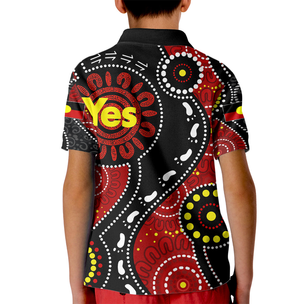australia-indigenous-kid-polo-shirt-vote-yes-aboriginal-flag-color