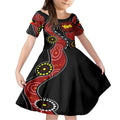 australia-indigenous-kid-short-sleeve-dress-vote-yes-aboriginal-flag-color