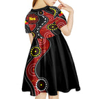 australia-indigenous-kid-short-sleeve-dress-vote-yes-aboriginal-flag-color