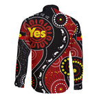 australia-indigenous-long-sleeve-button-shirt-vote-yes-aboriginal-flag-color