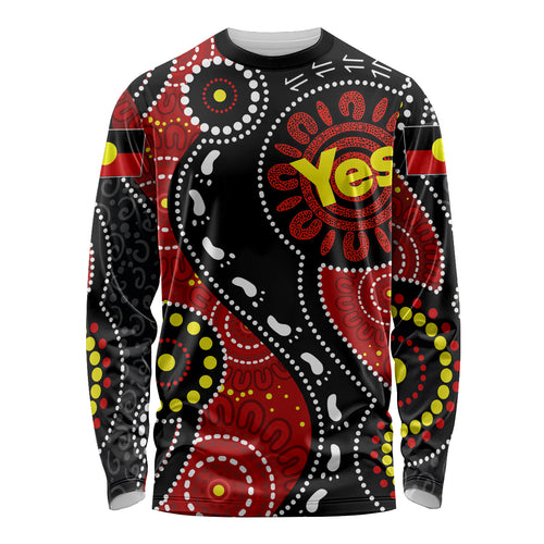 australia-indigenous-long-sleeve-shirt-vote-yes-aboriginal-flag-color