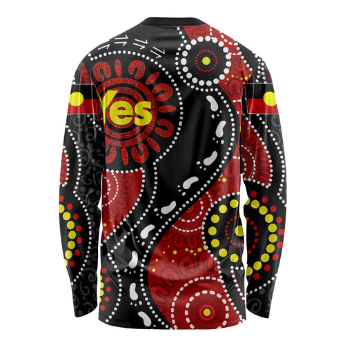 australia-indigenous-long-sleeve-shirt-vote-yes-aboriginal-flag-color