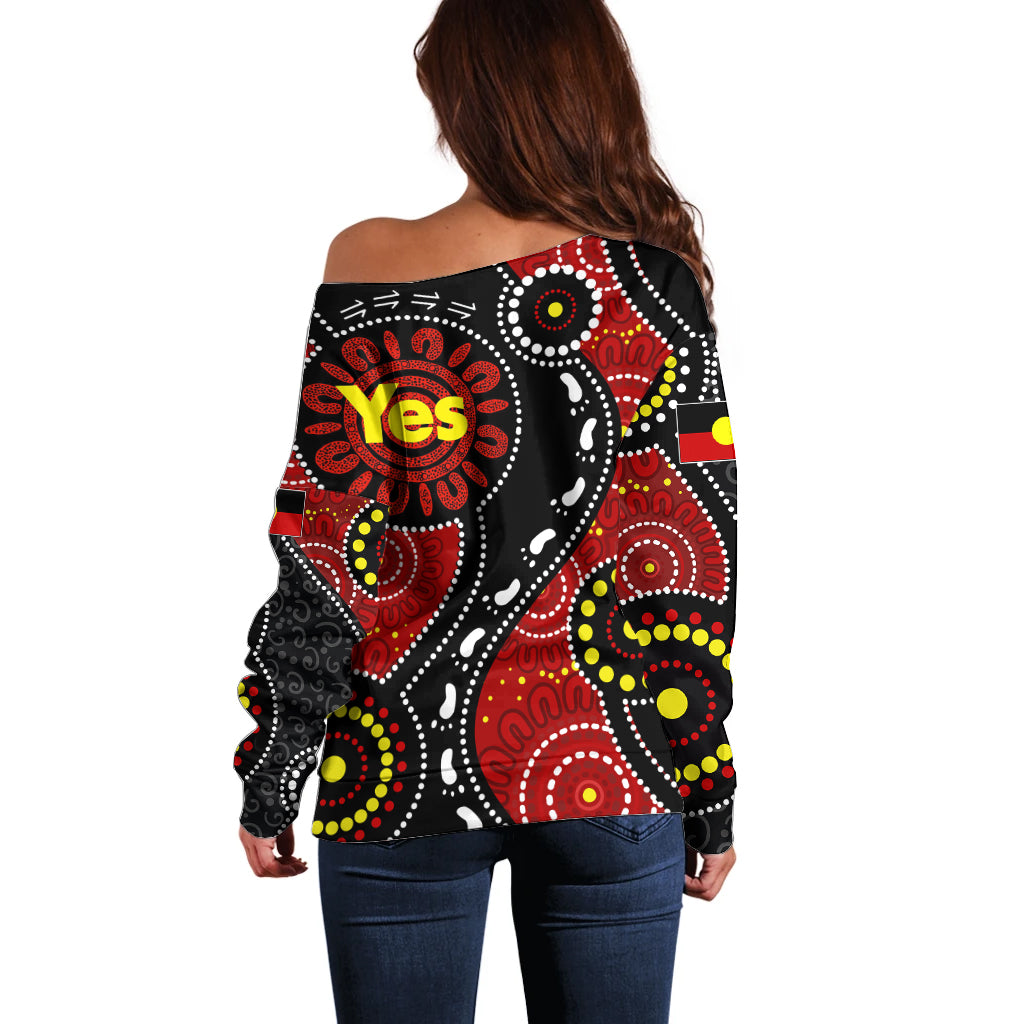 australia-indigenous-off-shoulder-sweater-vote-yes-aboriginal-flag-color