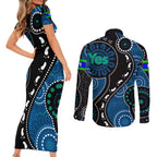 australia-indigenous-couples-matching-short-sleeve-bodycon-dress-and-long-sleeve-button-shirts-vote-yes-aboriginal-torres-strait