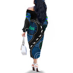 australia-indigenous-family-matching-off-shoulder-long-sleeve-dress-and-hawaiian-shirt-vote-yes-aboriginal-torres-strait