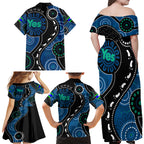 australia-indigenous-family-matching-off-shoulder-maxi-dress-and-hawaiian-shirt-vote-yes-aboriginal-torres-strait