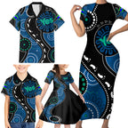 australia-indigenous-family-matching-short-sleeve-bodycon-dress-and-hawaiian-shirt-vote-yes-aboriginal-torres-strait