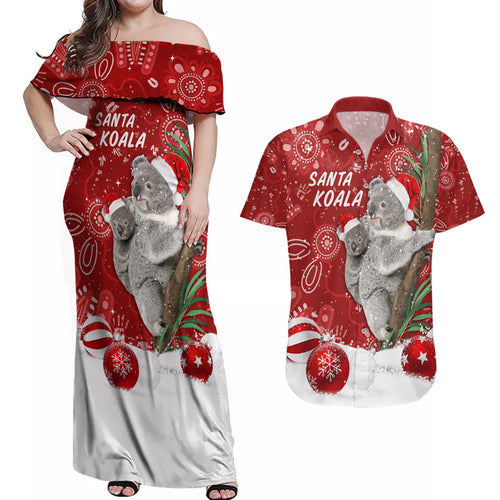 australia-christmas-aboriginal-couples-matching-off-shoulder-maxi-dress-and-hawaiian-shirt-santa-koala-ver01