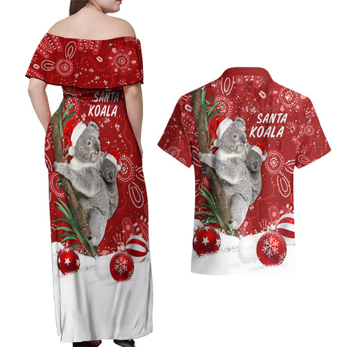 australia-christmas-aboriginal-couples-matching-off-shoulder-maxi-dress-and-hawaiian-shirt-santa-koala-ver01