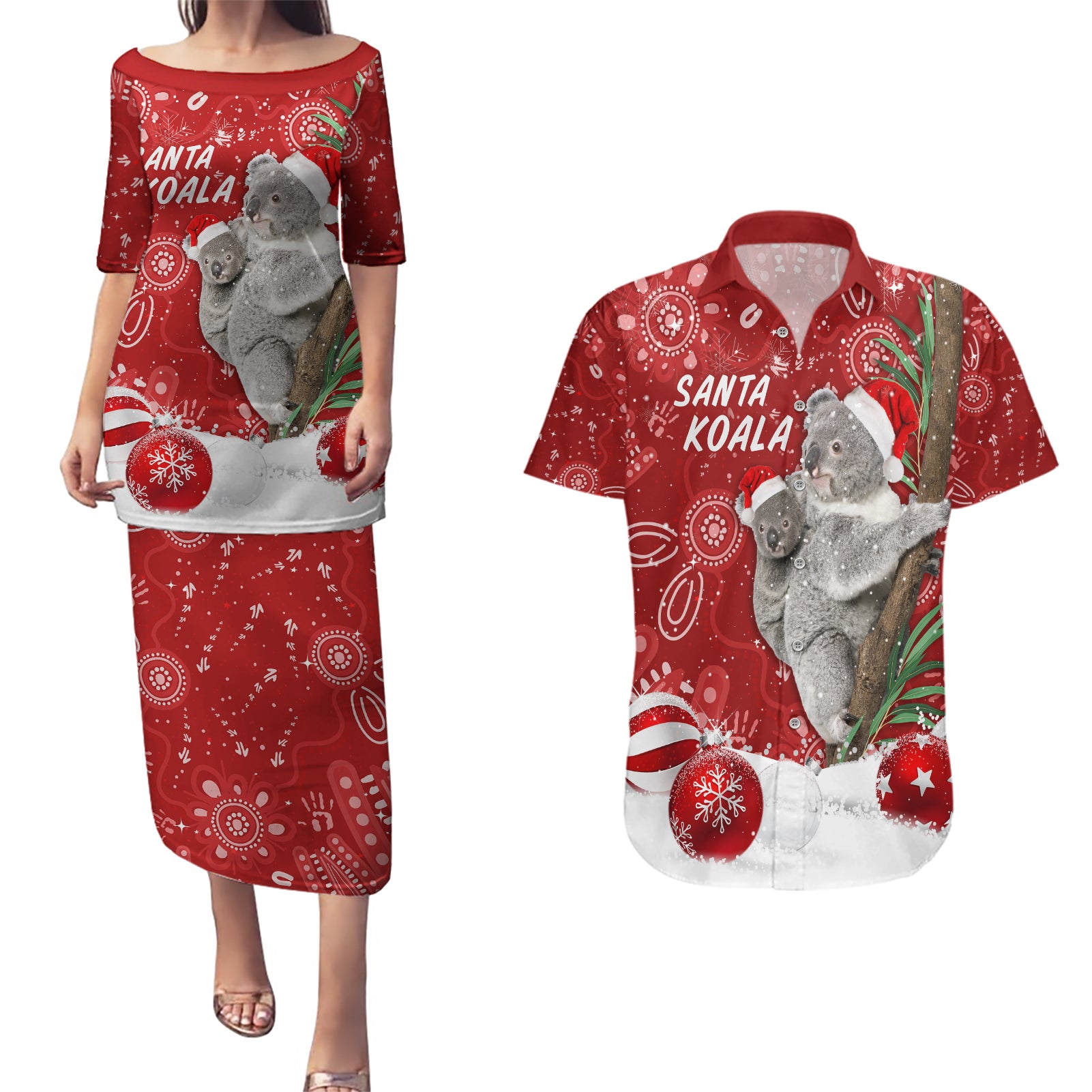 australia-christmas-aboriginal-couples-matching-puletasi-dress-and-hawaiian-shirt-santa-koala-ver01