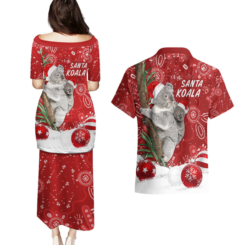 australia-christmas-aboriginal-couples-matching-puletasi-dress-and-hawaiian-shirt-santa-koala-ver01