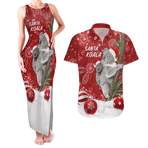 australia-christmas-aboriginal-couples-matching-tank-maxi-dress-and-hawaiian-shirt-santa-koala-ver01