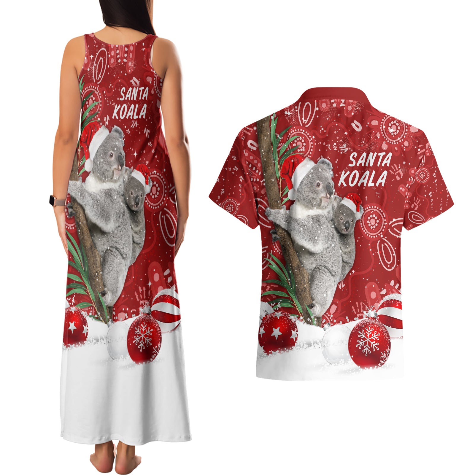 australia-christmas-aboriginal-couples-matching-tank-maxi-dress-and-hawaiian-shirt-santa-koala-ver01