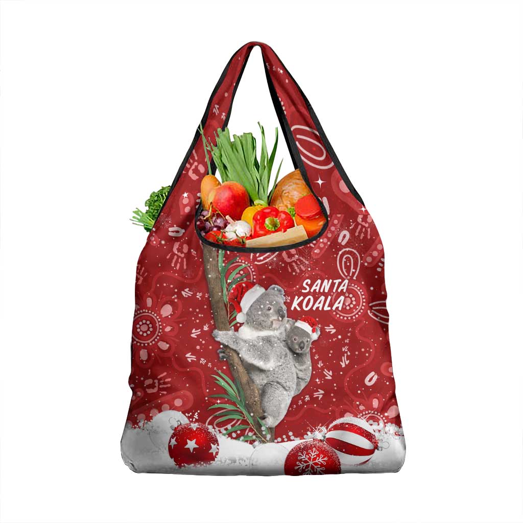 Australia Christmas Aboriginal Grocery Bag Santa Koala Ver01