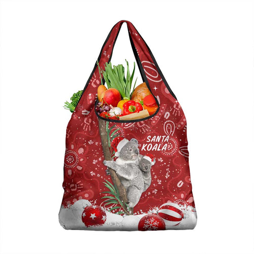 Australia Christmas Aboriginal Grocery Bag Santa Koala Ver01